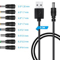 8 in 1 Universal Stromkabel USB zu DC 5,5 * 2,1mm 6,4 *4,4mm Klinke 5V-Ladekabel