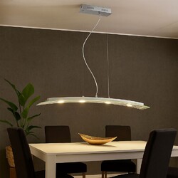 Hängeleuchte Esszimmerlampe Wohnzimmerleuchte Pendelleuchte LED Chrom Glasplatte