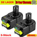 2X 18V 5,0Ah RB18L50 Akku für RYOBI 18 Volt One+ Plus Lithium P108 P104 Batterie