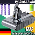 9500mAh 6.0AH Für Dyson V6 Akku DC58 DC59 SV03 SV05 SV06 DC74 DC62 DC61 /Filters