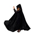 Umhang mit Kapuze Satin Cape Mantel Lang für Hochzeit Brautkleid Fasching Hal...