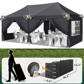 Pavillon 3Mx6M Wasserdicht Stabil Winterfest Faltbar Partyzelt mit Seitenwändens
