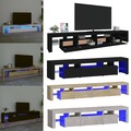 TV-Schrank mit LED-Leuchten Lowboard TV Möbel Tisch Board Sideboard Fernsehtisch
