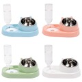 4 in 1 Set Automatischer Wasserspender und Futternapf für Haustiere Gekippte