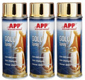 Gold Chromspray 3 x 400ml Effektspray Effektfarbe Chrome Lack Chromlack APP