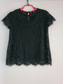 Neu ! Top Damen Shirt Spitzenshirt mit Top Spitzenbluse schwarz Gr. 36 kurzarm