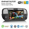 4GB+64GB Android 14 DAB+ Autoradio Navi CarPlay 8-Kern Wifi DSP 4G Fiat 500 500E