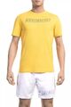 Bikkembergs Sonniges gelbes Baumwoll-T-Shirt mit Logo-Detail auf der Rückseite
