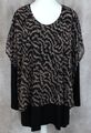 2 in 1 Langarmshirt gr.50 von Mona Lisa in Schwarz/Braun ++ Neu ++