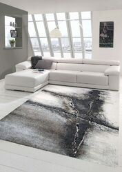 Designer Teppich Moderner Teppich Wohnzimmer Teppich Barock Design in Braun Beig