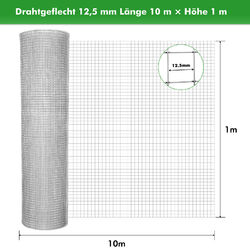 Maschendrahtzaun Drahtzaun Volierendraht Hasendraht Drahtgitter Gartenzaun 5-25m