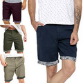 THREADBARE Herren Chino Shorts Sommer Bermuda Freizeit Knielang Strand Kurze Hose