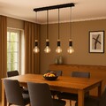 Hängelampe Esstischleuchte Pendellampe Holz Wohnzimmerlampe 4 flammig H 120 cm