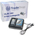 Trade-Shop Ladestation 14,4V 18V Li-Ion Akku für Makita LXTP01 LXTP01Z LXTP01Z1