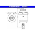 1x Ausgleichsbehälter, Bremsflüssigkeit ATE 03.3509-0118.3 passend für