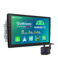 CAM+10.1" QLED 2 DIN Android 13 8Kern 6+64 Autoradio GPS Navi BT DAB+ DSP 4G LTE