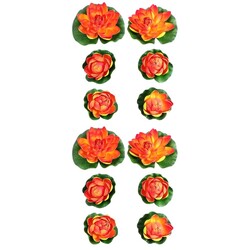  Set of 2 Künstliche+teichpflanzen Teichblumendekoration Teichverzierungen