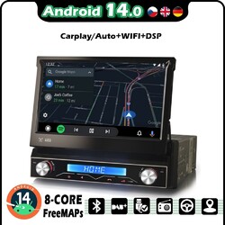 8 Kern 1 Din Android 14 Autoradio CarPlay GPS Navi BT5.0 OBD2 WiFi DAB+Radio IPS