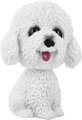 Wackelkopf-Hundefigur aus Kunstharz Auto deko Teddy Weiß