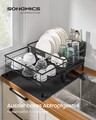 SONGMICS Abtropfgestell Geschirr, ausziehbarer Geschirr-Abtropfständer