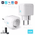 2x WiFi SMART STECKDOSE WIFI INTELLIGENTE 16A PLUG SCHALTER ENERGIEMESSUNG TUYA