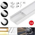 5m LED Profil Aluprofil Alu Schiene Leiste Profile für LED-Streifen Eloxiert DE