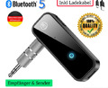 Bluetooth5.0 Audio Receiver KFZ Adapter AUX Kabel Auto 3.5mm Klinke Empfänger ~