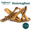 getrocknete Rinderkopfhaut  17-20cm / 1-10 kg / BARF für Hunde von Wuffsnacks