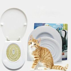 Hygienischer Katzen- & Kätzchentrainer Toilettentraining Verschwindender Sitz Katzentablett Box