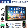 1 DIN 2+64G Android 13 Carplay Autoradio GPS Navi RDS BT 360° Drehbar Bildschirm