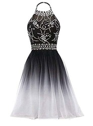 New Abendkleider Cocktailkleid Brautjungfern Ballkleid Farbverlauf Kurz Kleider