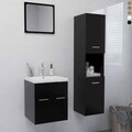 Badmöbel-Set Unterschrank Spiegel Waschbeckenunterschrank Hochschrank Badschrank