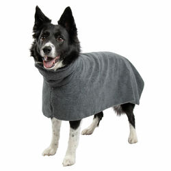 Hundebademantel Haustiermantel Bademantel für Hunde grau weichMikrofaser super saugstark | versch. Größen