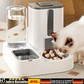 2 in 1 Automatischer Futterautomat Futterspender Katze Hunde für Katzen Hunde