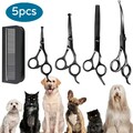 Hundehaarschere Hundeschere Haustiere Haarpflegeset mit Effilierschere Gebogene