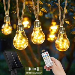 LED Solar Lichterkette Beleuchtung 8 Meter Garten Party Innen Außen Deko 8 Modi