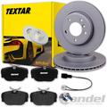 TEXTAR BREMSSCHEIBEN 260mm + BELÄGE + WARNKONTAKT VORNE passend für BMW 3er E30