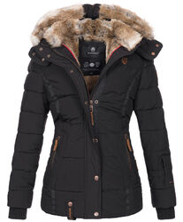 Marikoo warme Damen Winter Jacke Winterjacke Steppjacke gefüttert Kunstfell B658Funktional - Kunstfell - Blitzversand XS-XXL - 5 Farben