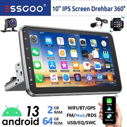 64G Android 13 Carplay Autoradio GPS Navi 1 DIN WIFI 360° Drehbar Bildschirm KAM