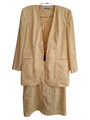 Jean Claire Damen Kostüm Rock Blazer Gelb Gr. 38 M Elegant Business Polyester