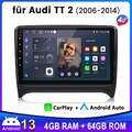 4+64G Für Audi TT 8J 2006-2014 Autoradio Carplay Android 14 GPS NAVI WIFI DAB 4G