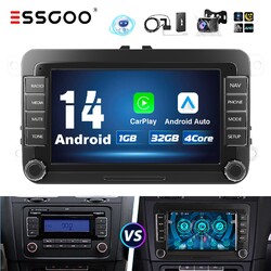DAB+ Autoradio Apple Carplay Android 14 GPS Kam Für VW GOLF 5 6 Touran Polo ESO