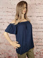 Tamaris Damen Shirt Carmenspitze Carmenshirt Navy Größe 36-40