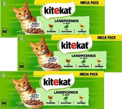 (EUR 4,33 / kg) Kitekat Landpicknick in Sauce - 144 Beutel x 85 g - Katzenfutter