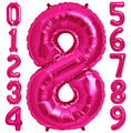XL Zahlen Folienballon 0 1 2 3 4 5 6 7 8 9 Pink Luftballon Ballon Geburtstag