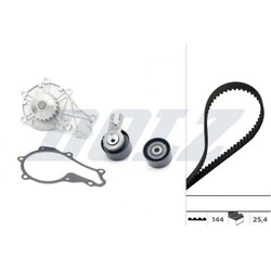 1x Wasserpumpe + Zahnriemensatz DOLZ KD015 passend für