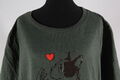 Shein Curve T-Shirts Gr.3XL Baumwollmischung grün/schwarz/rot  Hund Herz Top