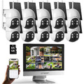 WLAN FUNK Überwachungskamera Set Solar&Akku Außen 10CH 12' Monitor 4MP PTZ Audio