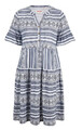 Damen Shirt Kleid weiß und blau leger fallend Knie lang Größe 36 bis 54 neu 9044