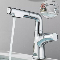 Ausziehbar Waschtischarmatur Wasserhahn Bad Waschbecken Mischbatterie mit Brause